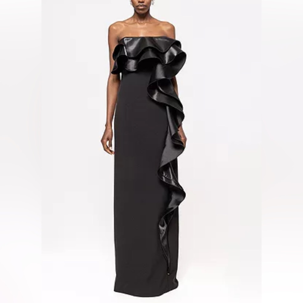 Nissa Ruffled Taffeta Dress